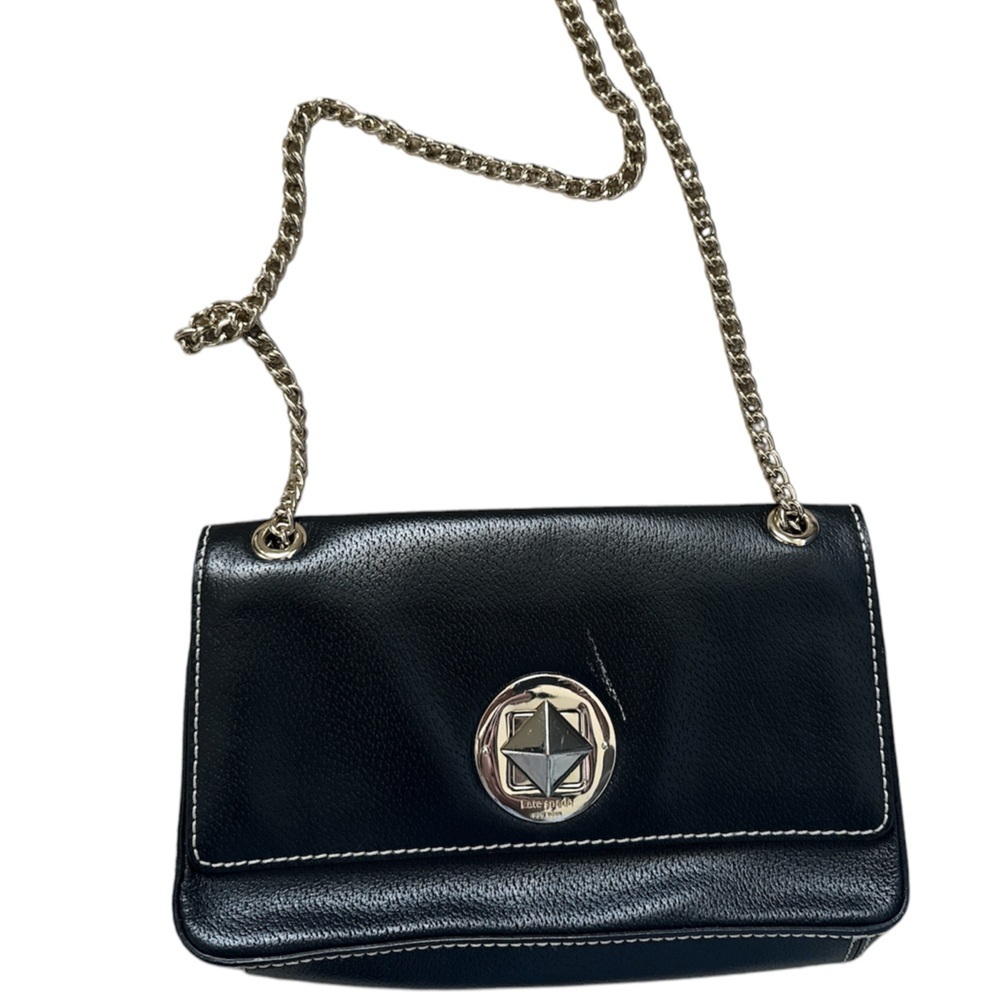 Kate Spade Grand Street Angelina Black Leather Chain Shoulder Bag